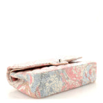 Tweed Quilted Camellia Medium Double Flap Ivory Multicolor