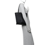 Grained Calfskin Medium N/S Park Tote Black