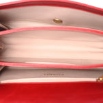 Iridescent Calfskin Quilted Small Straight Lined Flap Red