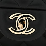 Lambskin Quilted Mini Rectangular Flap Black