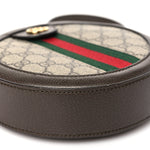 GG Supreme Monogram Web Mini Ophidia Round Shoulder Bag Brown