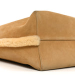 Suede Shearling Triomphe Medium Cabas Anais Natural