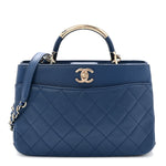 Lambskin Carry Chic Shopping Tote Blue