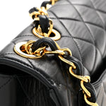 Lambskin Quilted XL Jumbo Single Flap Black