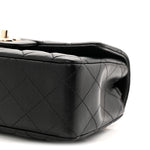 Lambskin Quilted Mini Rectangular Flap Black