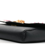 Calfskin Medusa Whipstitch Envelope Clutch Black White