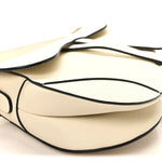 Grained Calfskin Saddle Bag White