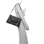 Lambskin Embossed Monogram Coussin MM Black