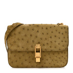 Ostrich Carre Satchel Green