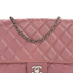 Caviar Quilted Clutch With Chain Flap Purple