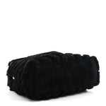 Shearling Y Quilted Monogram Medium Loulou Chain Satchel Black