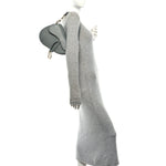Grained Calfskin Saddle Bag Grey Stone