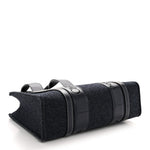 Felt Shiny Calfskin Medium Woody Ribbon Tote Obscure Navy