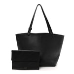 Grained Calfskin Park Tote Three Black