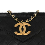 Lambskin Quilted Envelope Flap Black