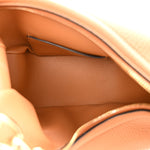 Grainy Calfskin Small Vlogo Moon Hobo Bag Saddle Brown