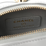 Lambskin Quilted CC Mini In Love Heart Bag Charm Light Blue