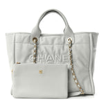 Calfskin Small Deauville Tote Light Grey