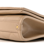 Lambskin Quilted Mini Becky Chain Bag Dark Beige