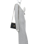 Caviar Quilted Small Chain Frame Flap Black