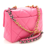Goatskin Quilted Large Chanel 19 Flap Neon Pink