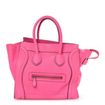 Drummed Calfskin Mini Luggage Fluo Pink