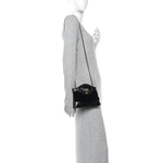 Suede Shiny Crumpled Calfskin Quilted Nano 31 Shopping Bag Black