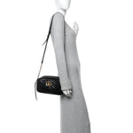 Calfskin Matelasse Small GG Marmont Chain Shoulder Bag Black