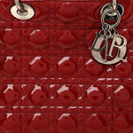 Patent Cannage Large Lady Dior Red