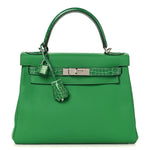 Togo Shiny Niloticus Crocodile Kelly Retourne Touch 28 Bambou