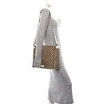 GG Monogram Medium Flap Messenger Bag Beige