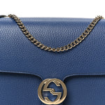 Dollar Calfskin Small Interlocking G Shoulder Bag Caspian