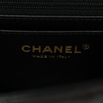 Lambskin Quilted Mini Top Handle Rectangular Flap Black
