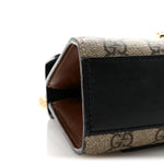 GG Supreme Monogram Calfskin Small Padlock Shoulder Bag Beige Black Cuir