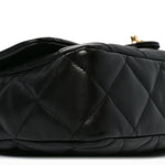 Lambskin Quilted Large CC Funky Town Flap Black