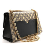 GG Supreme Monogram Bees Medium Padlock Shoulder Bag Beige Oro Black