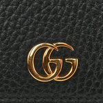 Dollar Calfskin Mini GG Marmont Chain Wallet Black