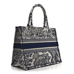 Canvas Embroidered Medium Dioriviera Toile De Jouy Book Tote Blue