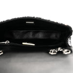 Shaded Sequins Mini Flap Black