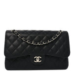 Caviar Quilted Jumbo Double Flap Black