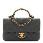 Caviar Quilted Mini Handy CC Flap Grey