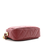 Caviar Quilted Mini Coco Tassel Camera Case Burgundy
