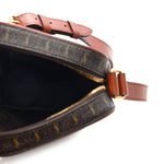 Canvas Smooth Calfskin Le Monogramme Crossbody Pouch Chestnut