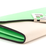 Vitello King Cruise FF Diamonds Continental Envelope Wallet On Chain Latte Edamame