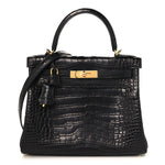 Matte Alligator Kelly Retourne 28 Black