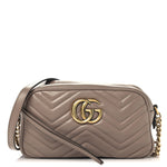 Calfskin Matelasse Small GG Marmont Chain Shoulder Bag Porcelain Rose