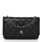 Caviar Quilted Wallet On Chain WOC Black