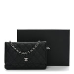Caviar Quilted Wallet on Chain WOC Black