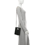 Caviar Quilted Evening Box Bag Black