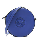 Calfskin La Medusa Round Camera Bag Blue